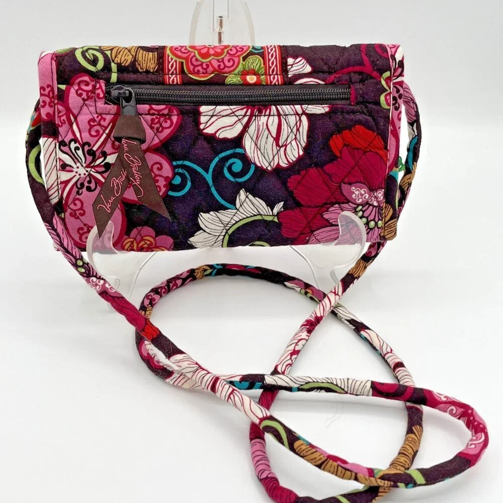 Vera‎ Bradley Mod Floral Pink Shoulder Bag Single Strap Coin Purse 7x4 - Picture 2 of 10